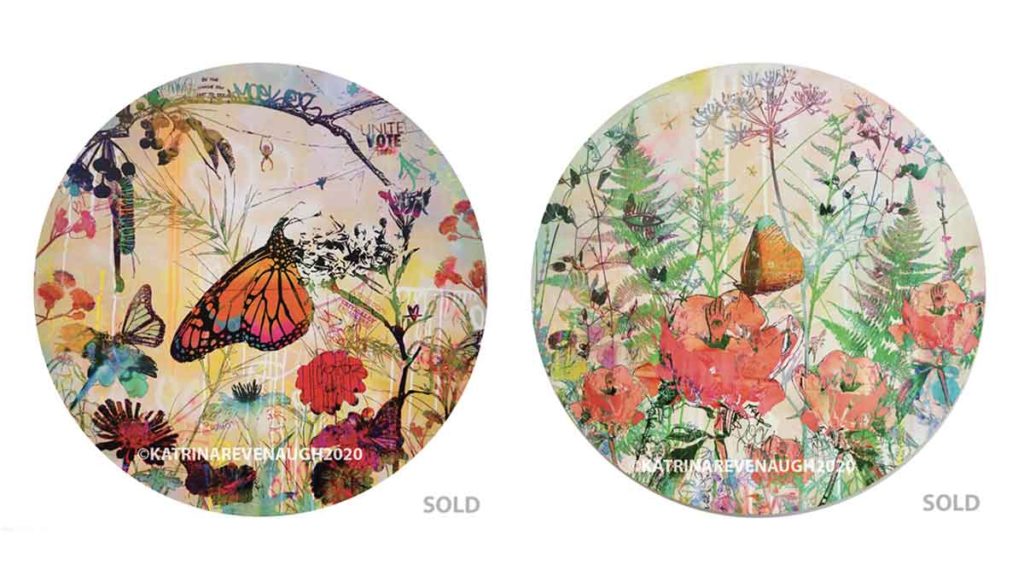 Katrina Revenaugh, Let Democracy Bloom botanical collage art