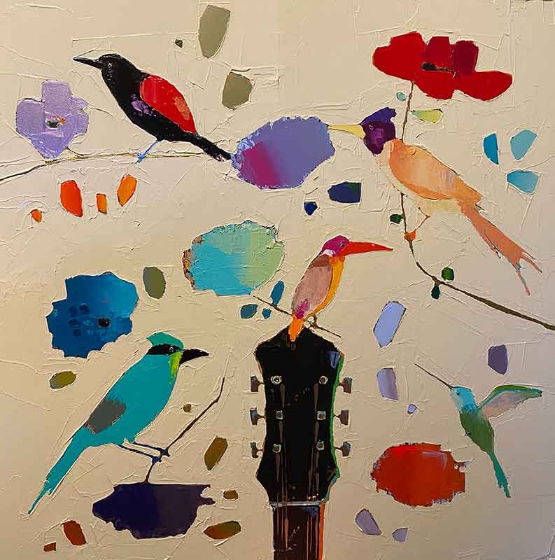 Trevor Mikula lots of birds painting