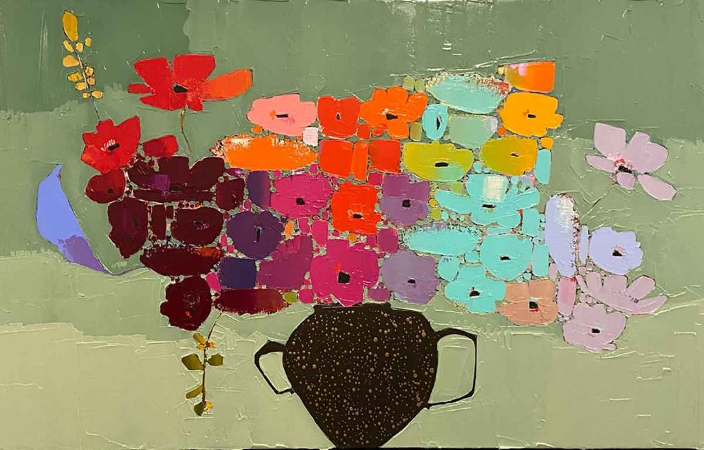 Trevor Mikula flower vase painting