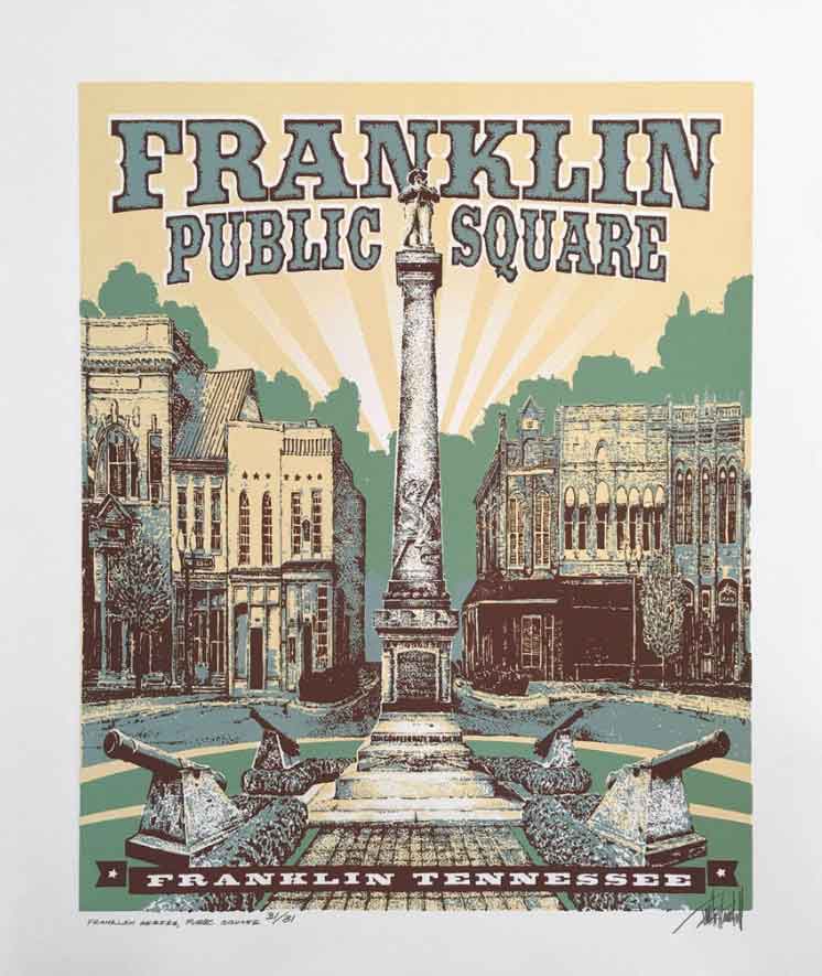 Franklin Public Square screen printing on paper