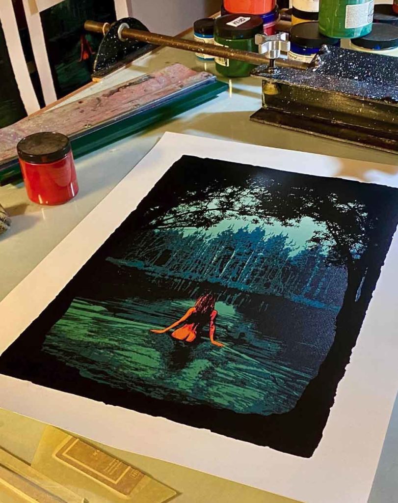 Muse screen printing on paper
