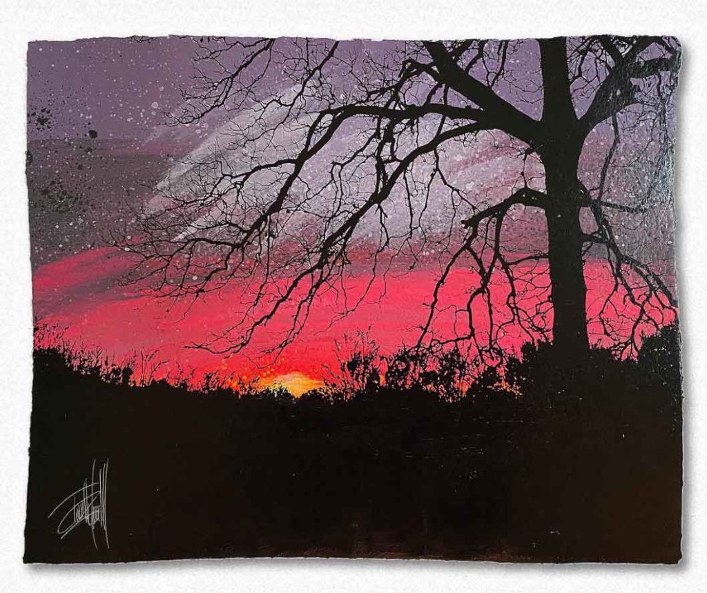 Sunset On Liberty Hill screen printed image o paper