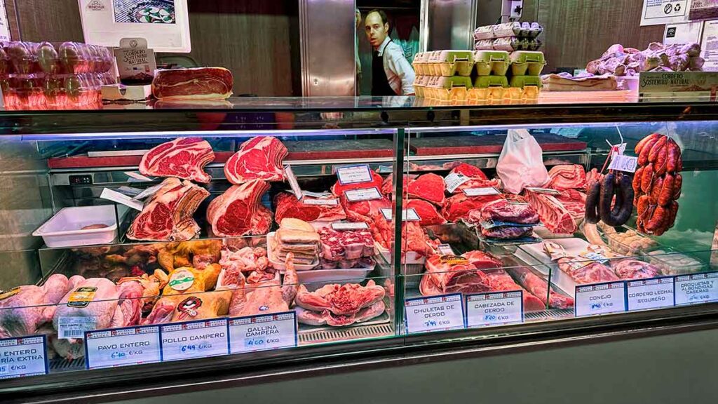 Granada meat store display