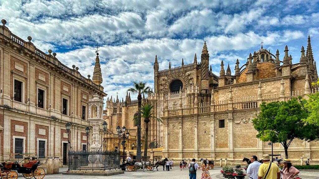 Cathedral square, Plaza del Triunfo, Seville Spain